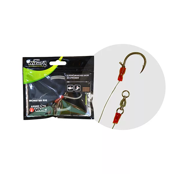 Wizard Monster Classic Braid Rig 11/0 Round Terminal per siluro