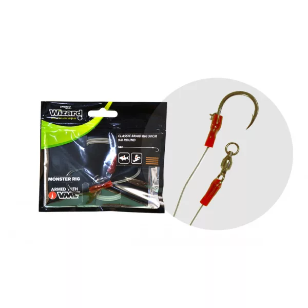 Wizard Monster Classic Braid Rig 9/0 Round Terminal per siluro