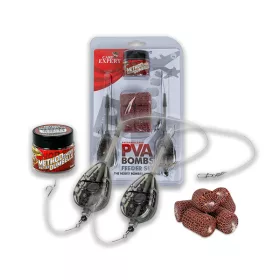   Carp Expert Rapid Pva Bomb Set Rig 40gr+40gr 2 rig+6 PVA Bomb+esca da Fondo
