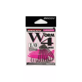   Decoy Worm 4 Strong Wire 1 Füles Szakállas Egyágú Ragadozóhalas Horog 9db