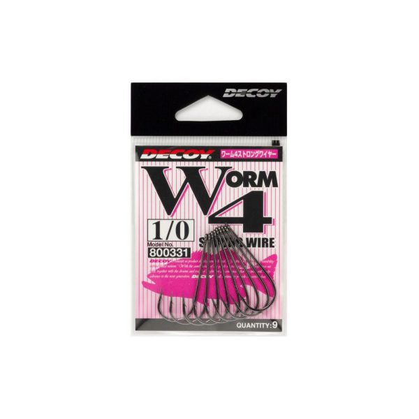 Decoy Worm 4 Strong Wire 1/0 Füles Szakállas Egyágú Ragadozóhalas Horog 9db
