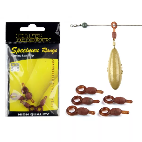 Carp Academy Clip di piombo scorrevole marrone 5pz