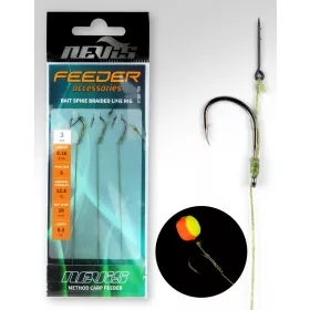   Nevis Terminale trecciato da Feeder, con spillo Nero 6 3pz/confezione Amo da Feeder con ardiglione e occhiello