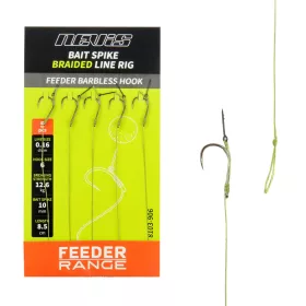   Nevis Terminale da Feeder con spillo per esca Nero 10 5pz/confezione Amo da Feeder senza ardiglione e con occhiello