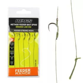   Nevis 12 Amo pre-legato trecciato feeder con occhiello, con ardiglione, con spillo per esche 5 pz