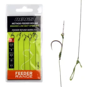   Nevis 10 Amo pre-legato trecciato feeder con occhiello, senza ardiglione, con spillo per esche 5 pz