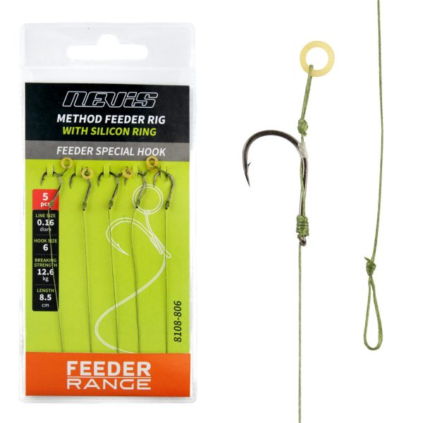 Nevis 12 Finale Intrecciato da Feeder con Anello in Silicone 5pz