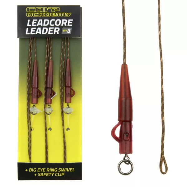 Carp Academy Montatura Leadcore Pre-legata con Girella Grande e Clip di Piombo 3pz