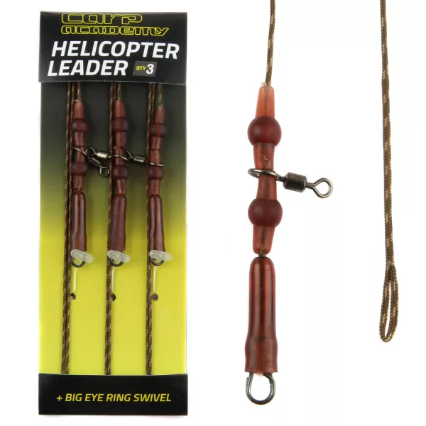 Carp Academy Set Terminale Completo su Treccia con Anima in Piombo con Girella e Clip di Piombo 75cm 35lb 3pz