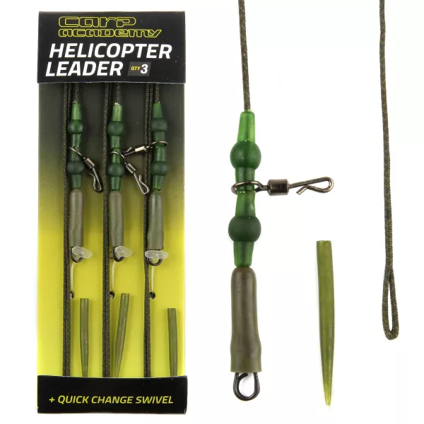 Carp Academy Set Terminale Completo su Treccia con Anima in Piombo con Clip Rapida e Clip di Piombo 75cm 35lb 3pz
