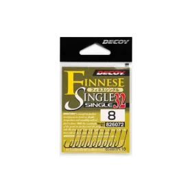   Decoy 32 Finesse Single #6 Füles Szakállas Egyágú Ragadozóhalas Horog 10db
