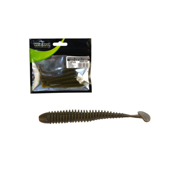 Wizard Power Minnow Gray 9cm Esca in gomma 5pz