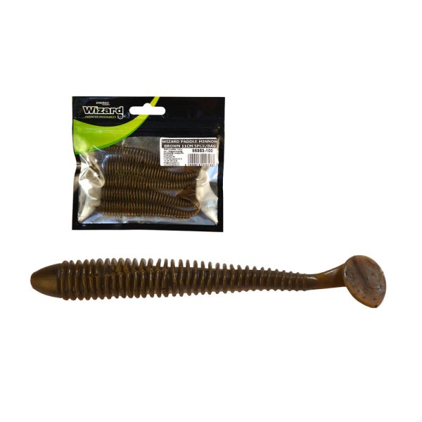Wizard Power Minnow Brown 11cm Esca in gomma 5pz