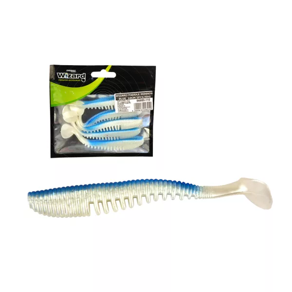 Wizard Ruthless Minnow Blue 10cm Esca in gomma 5pz