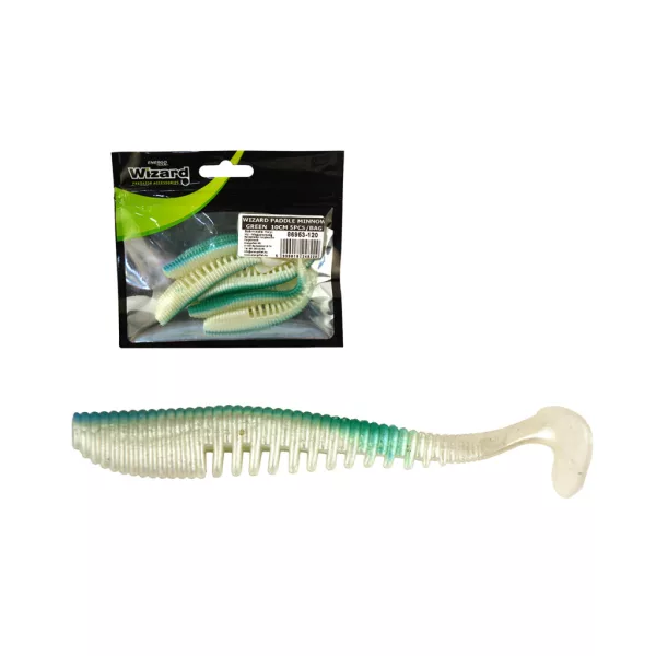 Wizard Ruthless Minnow Green 10cm Esca in gomma 5pz