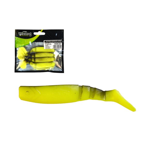 Wizard Warrior Shad Nero-Verde 9cm Esca in Plastica 4pz
