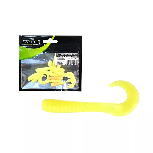 Wizard Harpex Twist Long Lime 5cm Twister 10pz