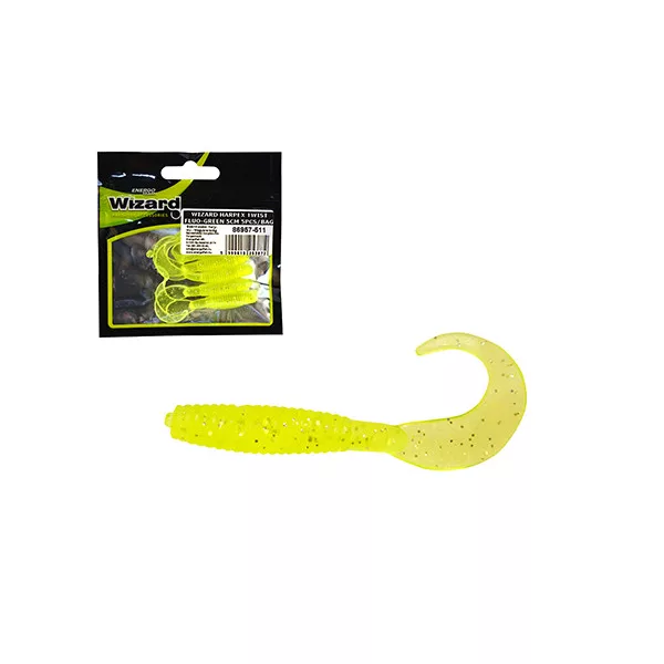 Wizard Harpex Twist Fluo-Green 5cm Esca Artificiale 5pz