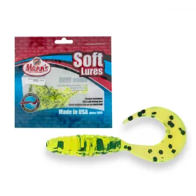Manns Twister 2,5cm Esca in Plastica Verde-Nero