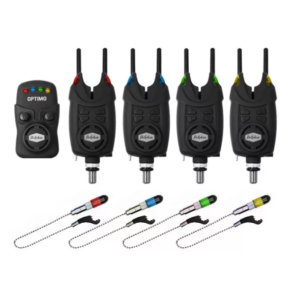 Set avvisatore di abboccata Delphin OPTIMO 9V 4+1 + CSW II Swinger + Snag