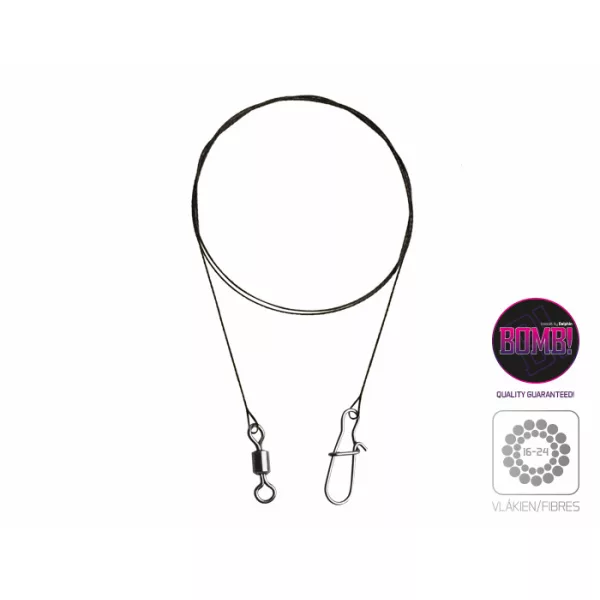 Delphin Filo di tungsteno BOMB! con girella e moschettone / 24 capi 2pz/40cm/14kg