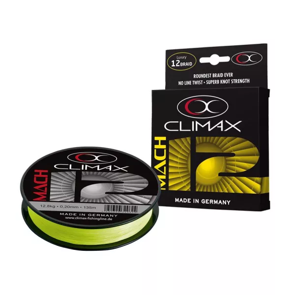 Climax Mach X12 Fluo Yellow 135m 0,09mm 4,9kg Fonott Főzsinór