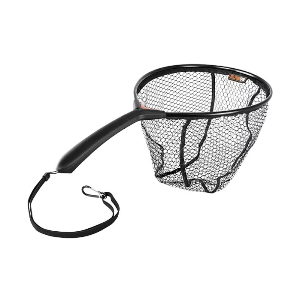 Delphin SPIN-R guadino da spinning gommato 50x40cm - Manico del guadino con rete