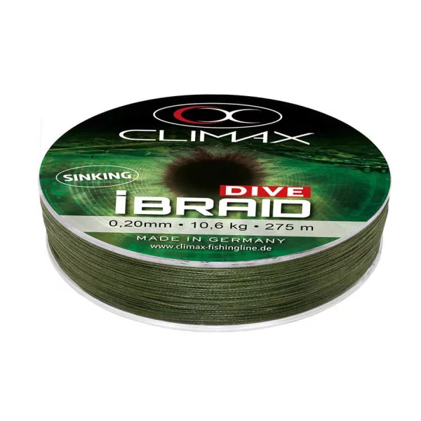 Climax iBraid Dive Sinking Olive Green 135m 0,22mm 11,8kg Fonott Főzsinór