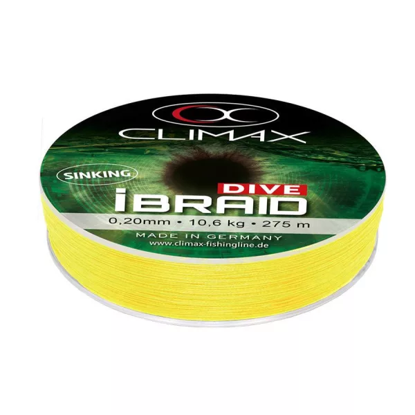 Climax iBraid Dive Sinking Fluo Yellow 275m 0,22mm 11,8kg Fonott Főzsinór