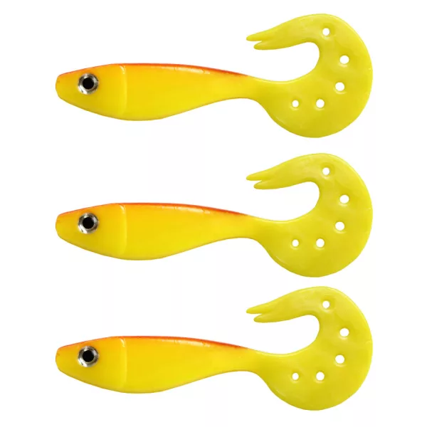Nevis Twister Shad Vantage 9cm 6,56gr 3pz/cf /giallo-rosso/ Esca in plastica