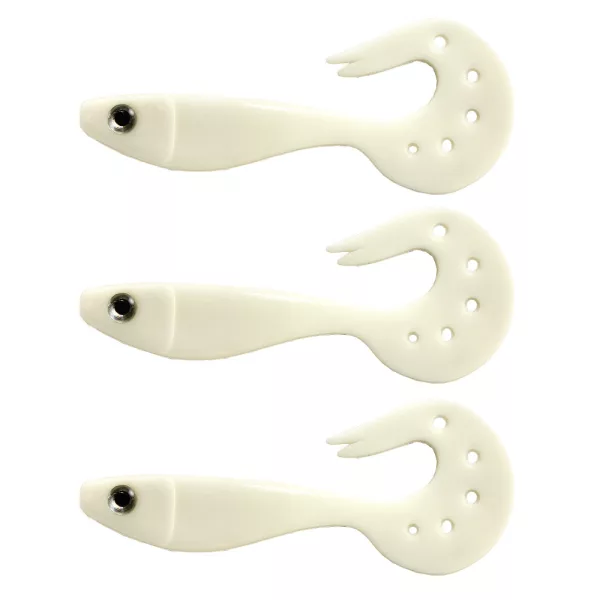 Nevis Twister Shad Vantage 9cm 6,56gr 3pz/cf /bianco/ Esca in plastica