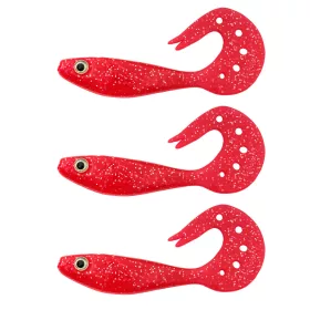   Nevis Twister Shad Vantage 9cm 6,56gr 3pz/cf /rosso-glitter/ Esca in plastica