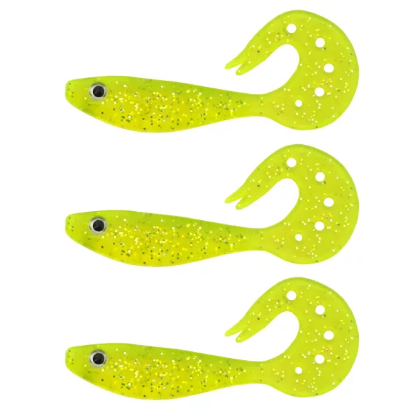 Nevis Twister Shad Vantage 9cm 6,56gr 3pz/cf /giallo-glitter/ Esca in plastica