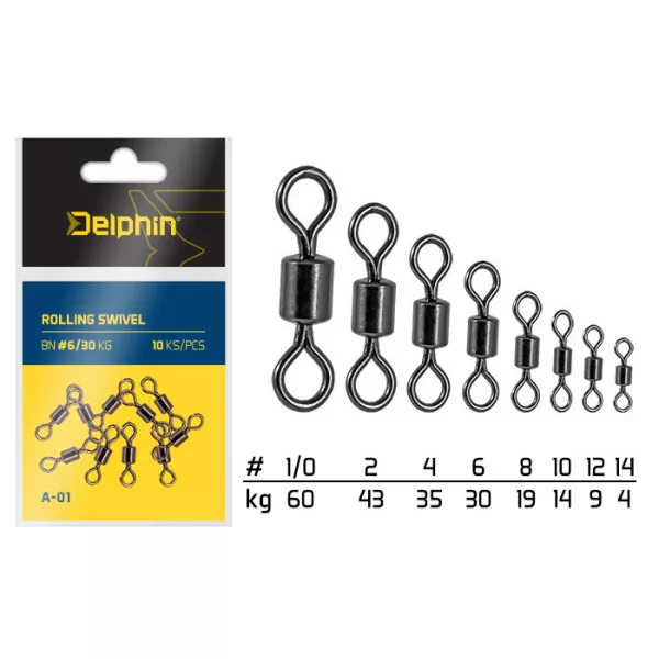 Delphin Rolling Swivel A-01/10pz BN/12