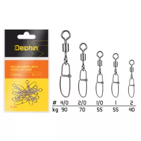 Delphin Rolling swivel con Crosslock snap BN/2/0