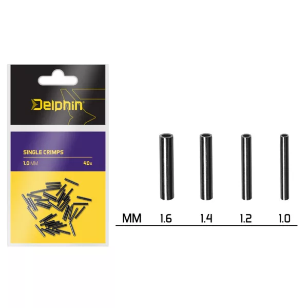 Delphin Single Crimps - Tubo a crimpare 1,6mm 40 pz