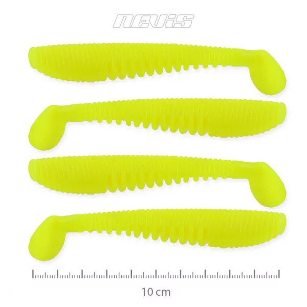 Nevis Impulse Shad 10cm 6,92gr 4pz/conf Giallo Limone Esca in plastica