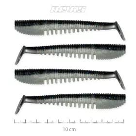   Nevis Impulse Shad 10cm 6,92gr 4pz/conf Nero-Argento Esca in plastica