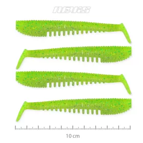   Nevis Impulse Shad 10cm 6,92gr 4pz/conf Paillettes Verde Fluo X2 Esca in plastica
