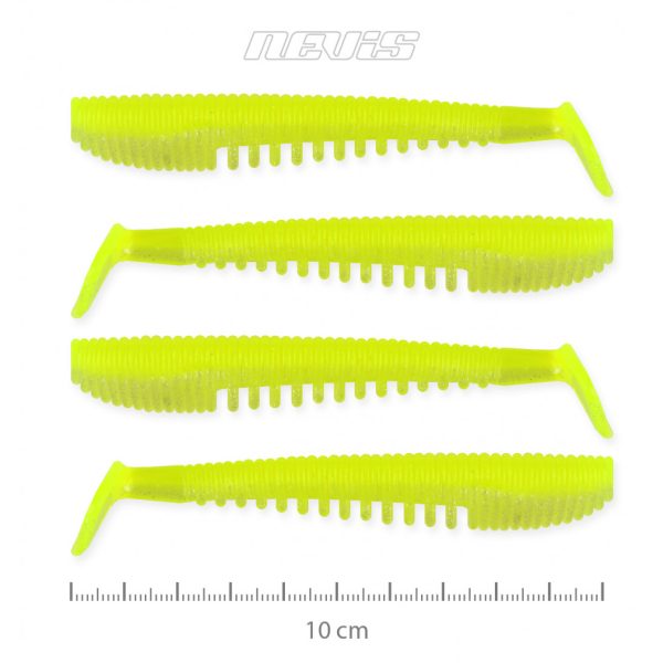 Nevis Impulse Shad 10cm 6,92gr 4pz/conf Verde Fluo Esca in plastica