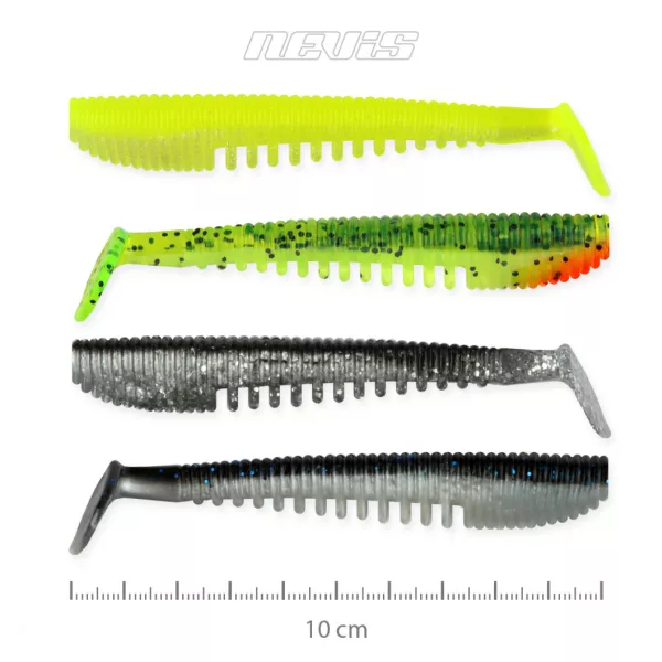 Nevis Impulse Shad 10cm 6,92gr 4pz/conf 4 colori Esca in plastica