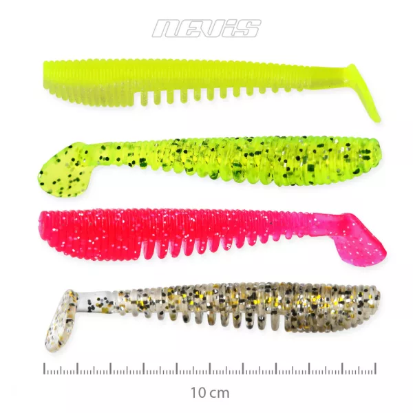Nevis Impulse Shad 10cm 6,92gr 4pz/conf 4 colori Esca in plastica