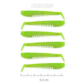   Nevis Impulse Shad 6,3cm 1,77gr 6pz/conf Glitter Fluo Verde X2 Esche in plastica