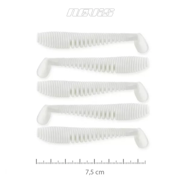Nevis Impulse Shad 7,5cm 3,05gr 5pz/conf Bianco Esche in plastica