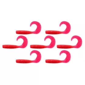   Nevis Twister 6cm 2,54gr 7pz/conf Glitter Rosso Esche in plastica