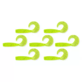  Nevis Twister 6cm 2,54gr 7pz/conf Glitter Fluo Verde Esche in plastica