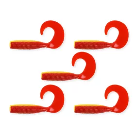   Nevis Twister 7,5cm 4,17gr 5pz/conf Esca in plastica giallo-rossa