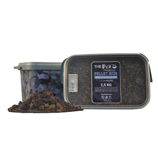 The One Pellet Box Spod&PVA Pellet Mix 2,5 kg + Secchio