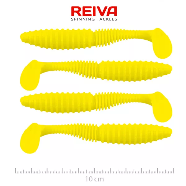 Reiva Zander Power Shad 10cm 7,05gr 4pz/cf (Giallo Limone) Esca in plastica