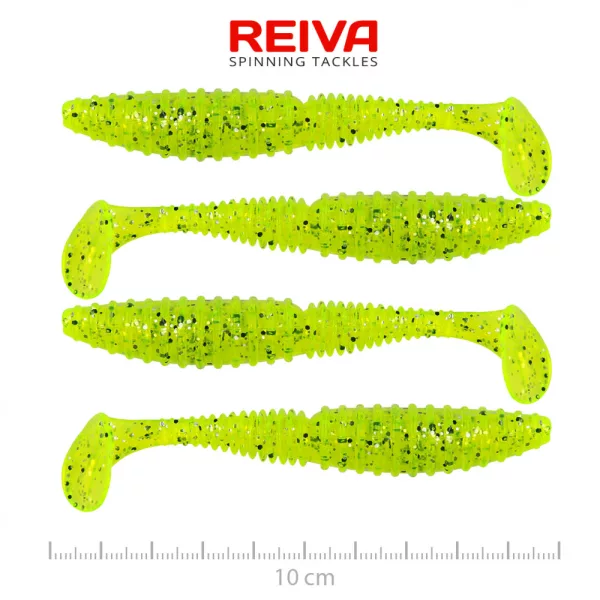 Reiva Zander Power Shad 10cm 7,05gr 4pz/cf (Glitter Fluo Verde II.)